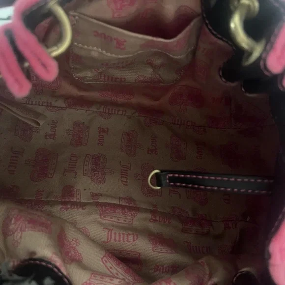 Juice Beauty Pink Satchel with Embroidered Crest